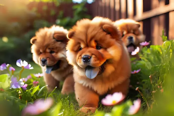 A chegada do filhote de chow chow